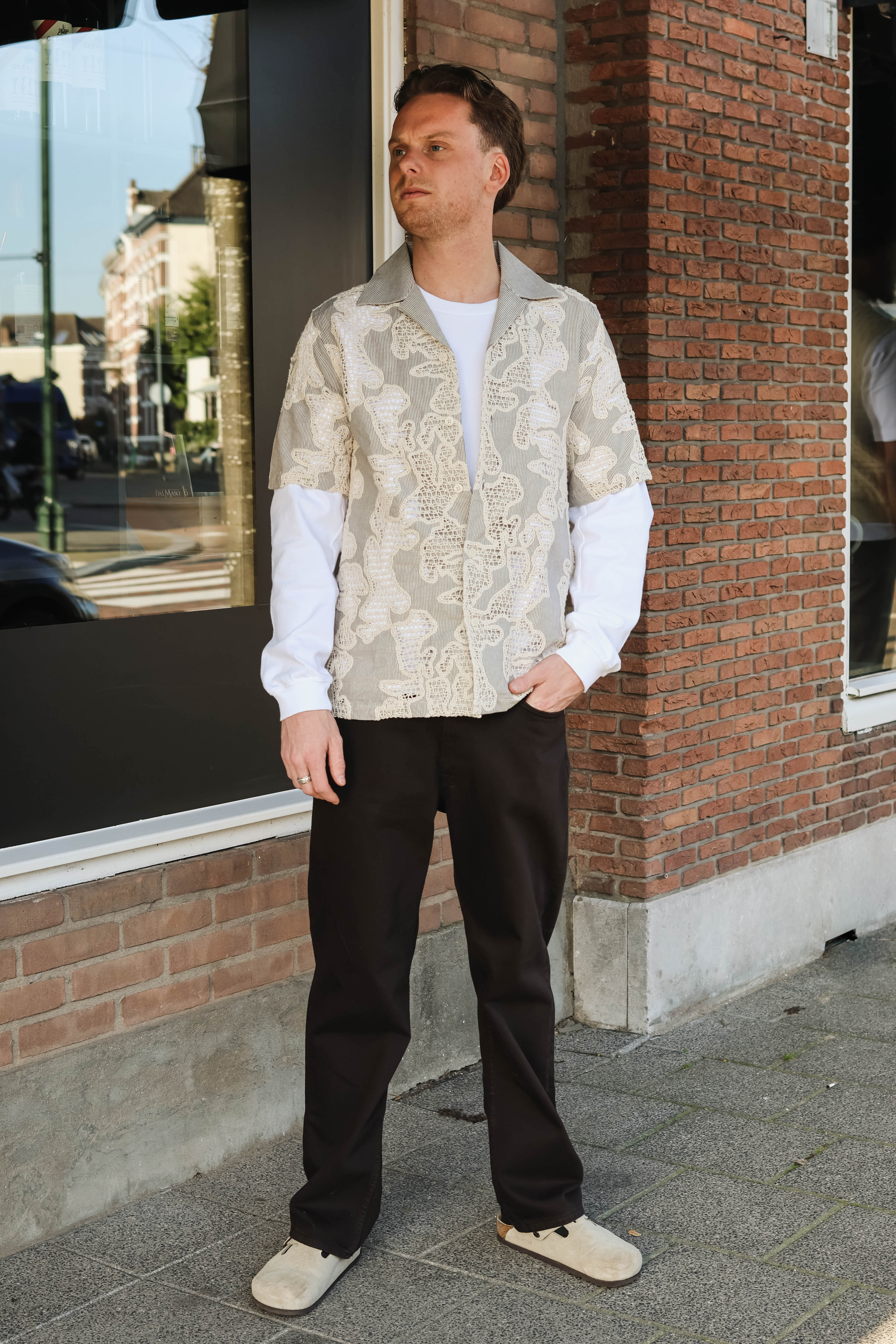 NN.07 Heren Overhemd Lange Mouw Bruin 4