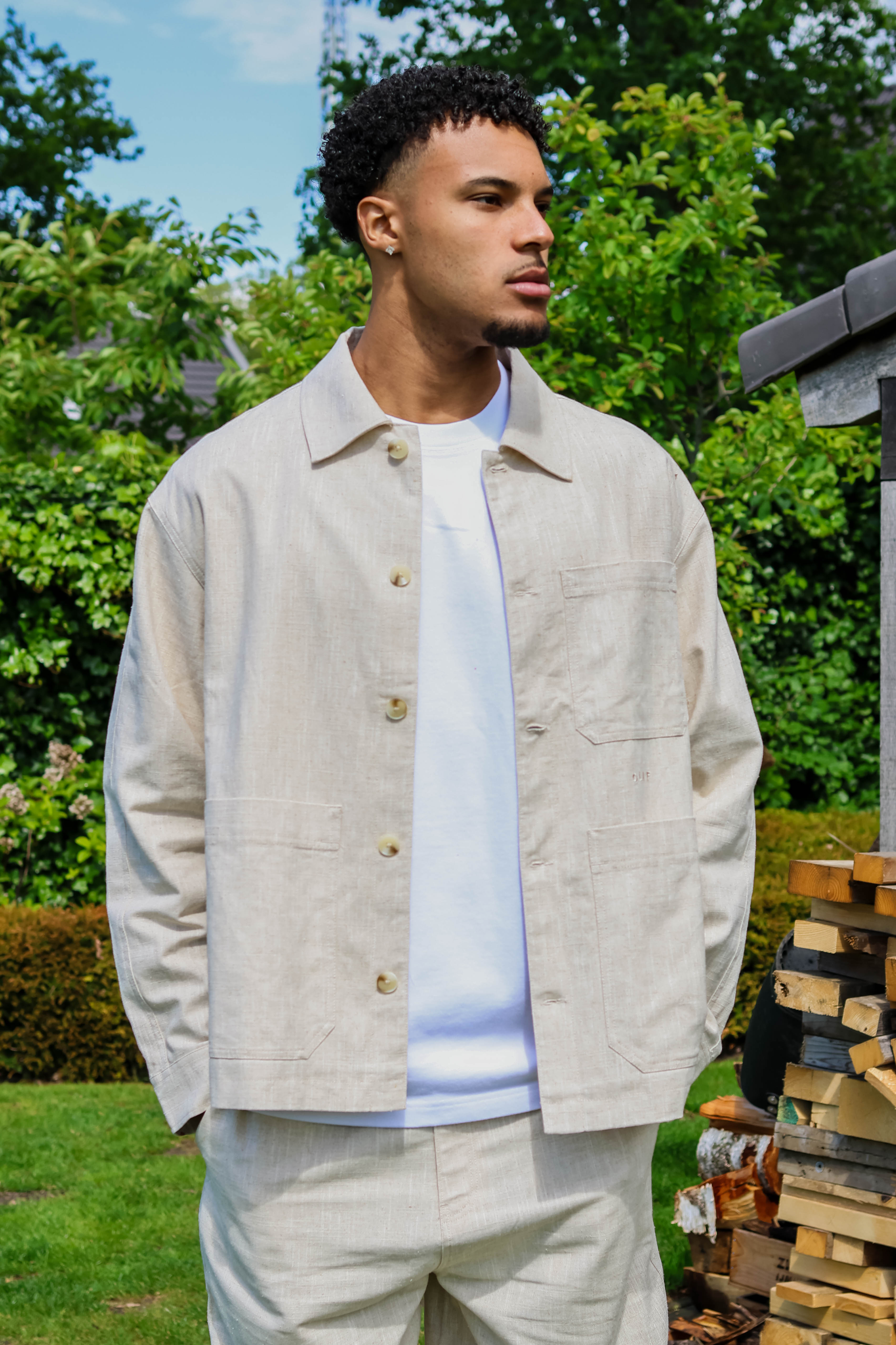 OLAF Heren Overshirt Beige 1