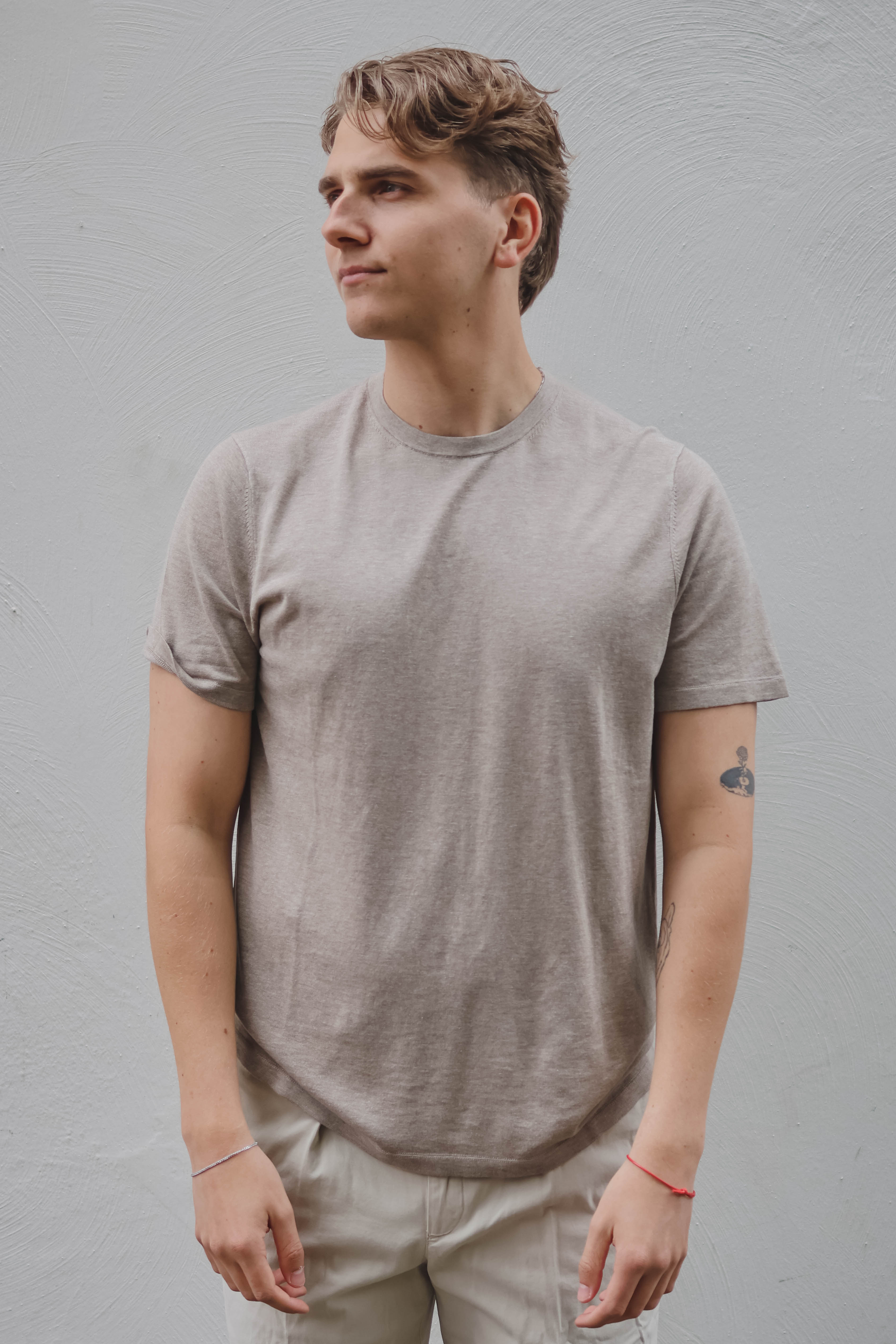 Profuomo Heren T-shirt Beige 1