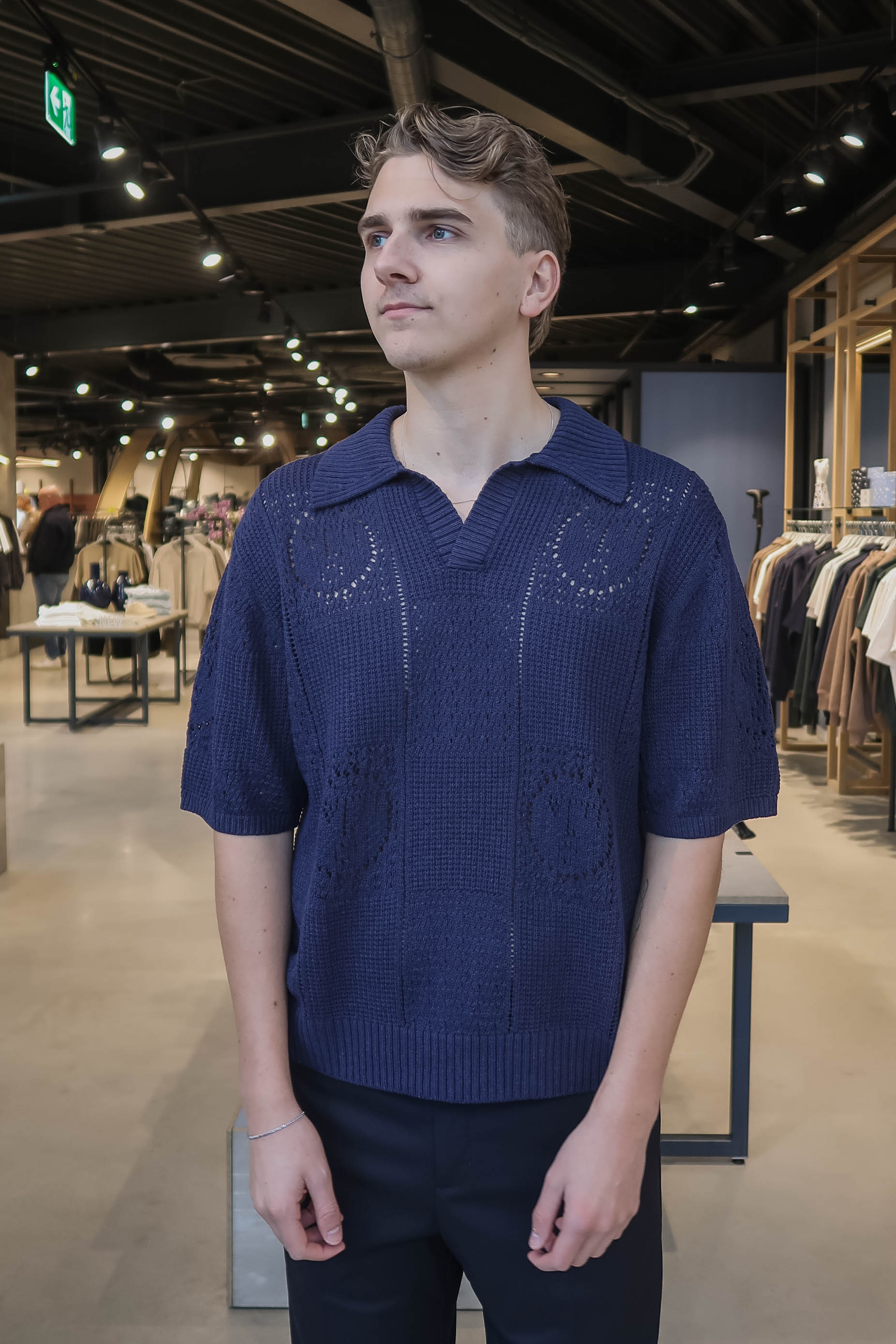 OLAF Heren Polo Korte Mouw Blauw 1