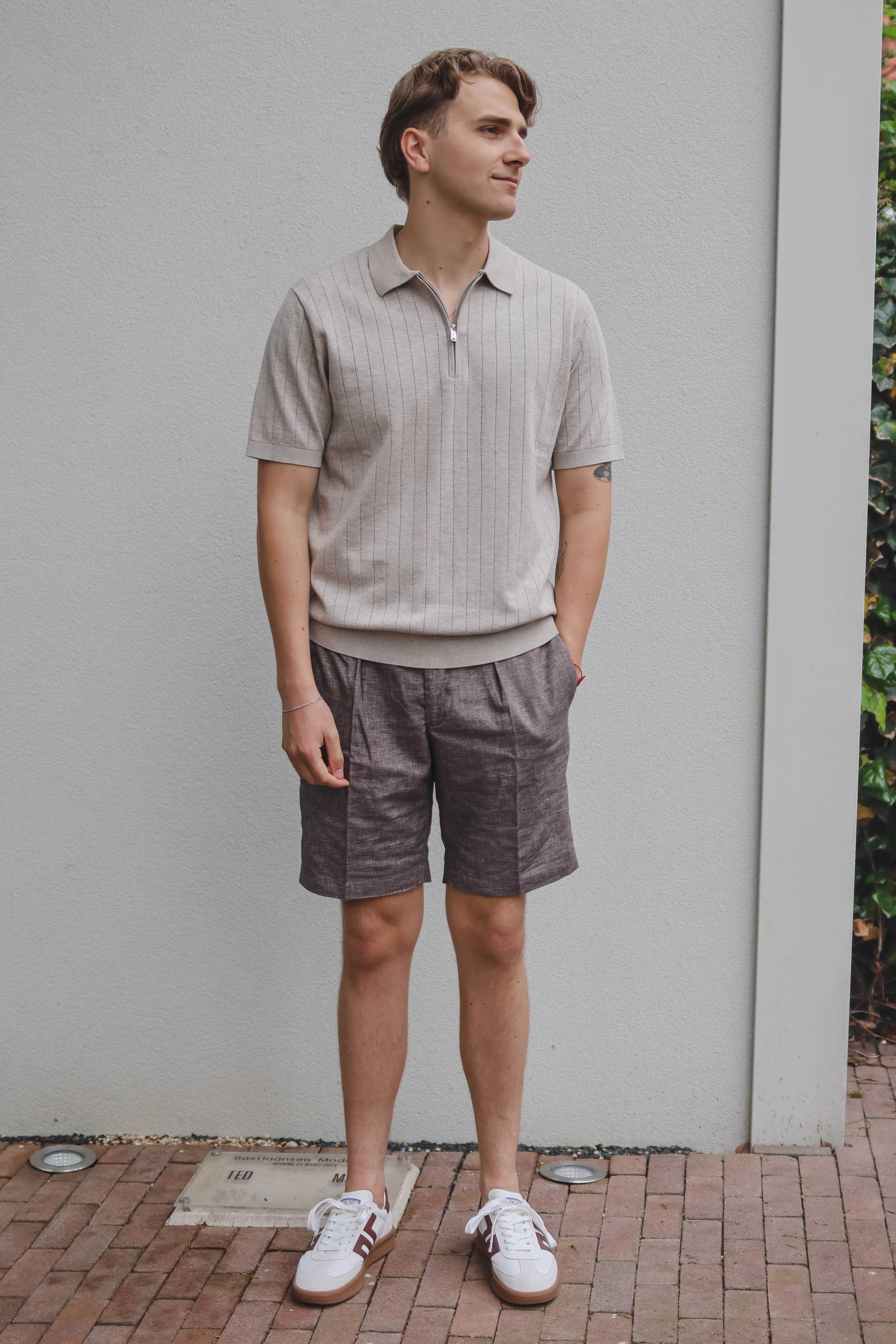Profuomo Heren Polo Korte Mouw Beige 2