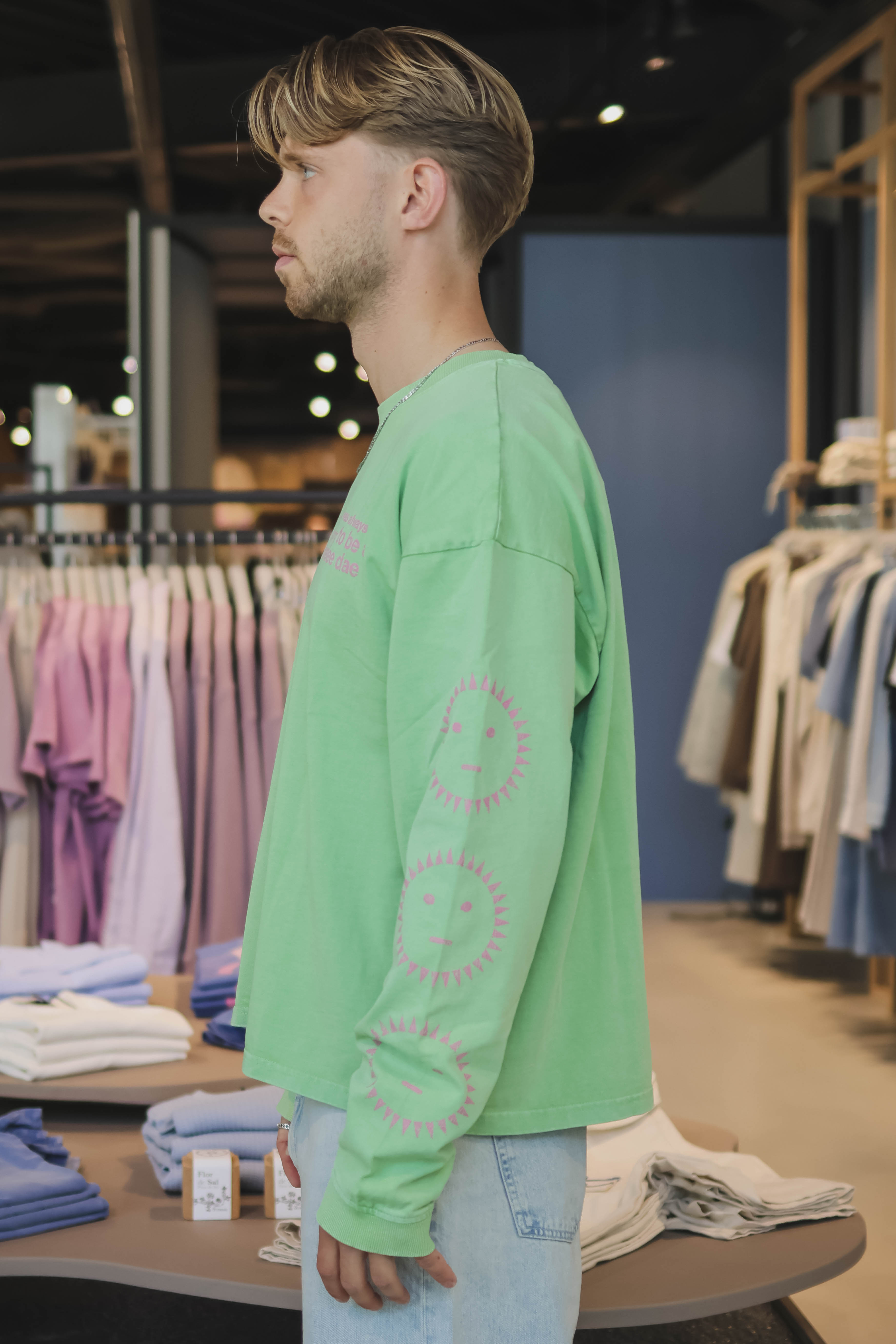Lovelee Dae Heren T-shirt Longsleeve Groen 3