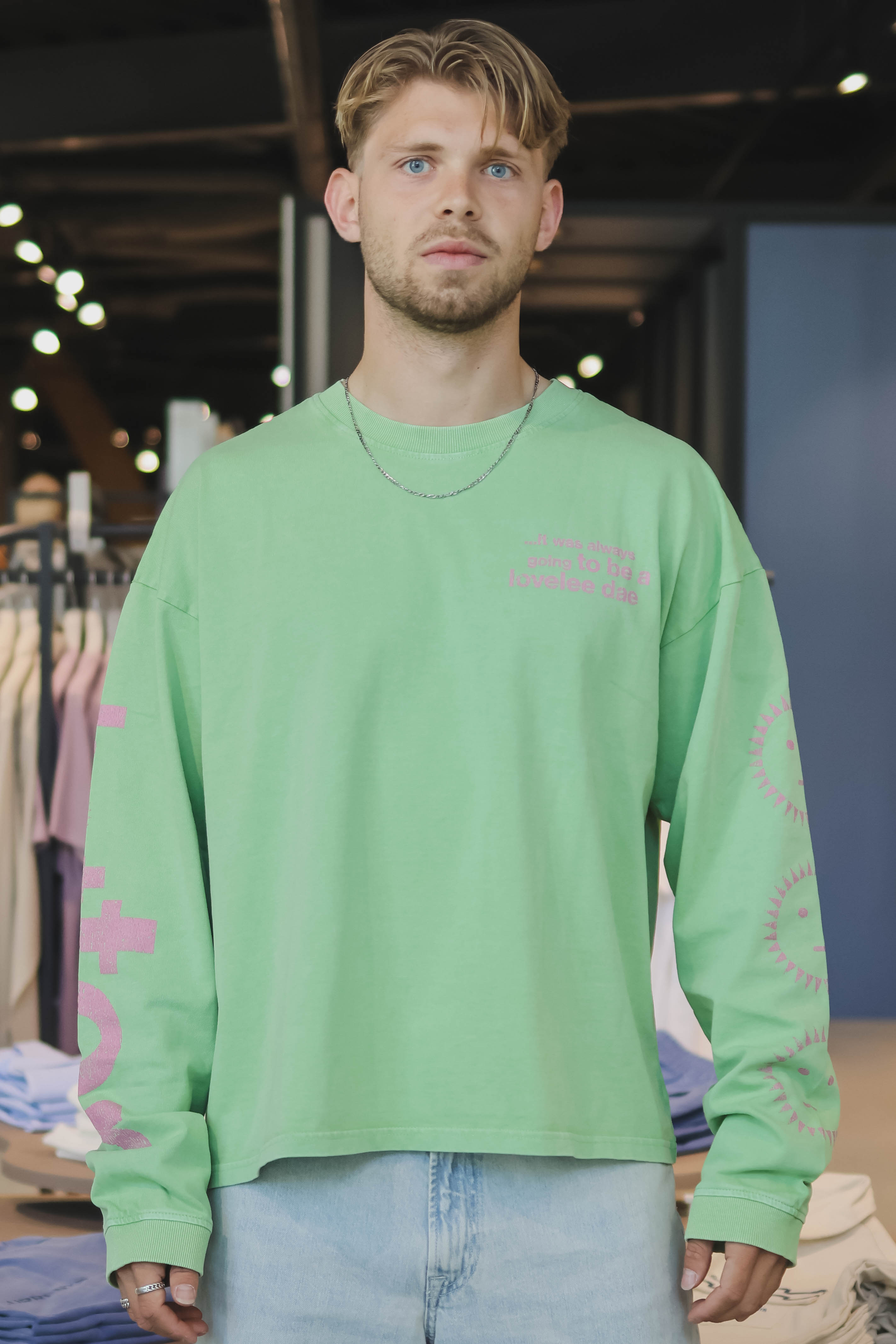 Lovelee Dae Heren T-shirt Longsleeve Groen 1
