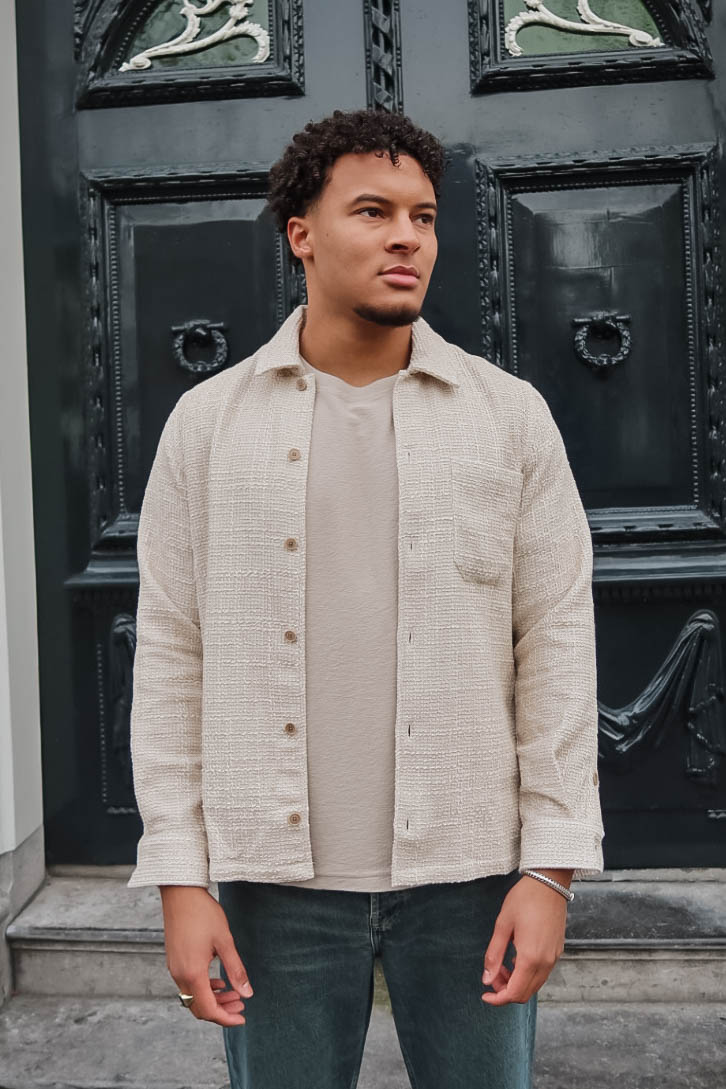 Samsoe Samsoe Heren Overshirt Beige 1