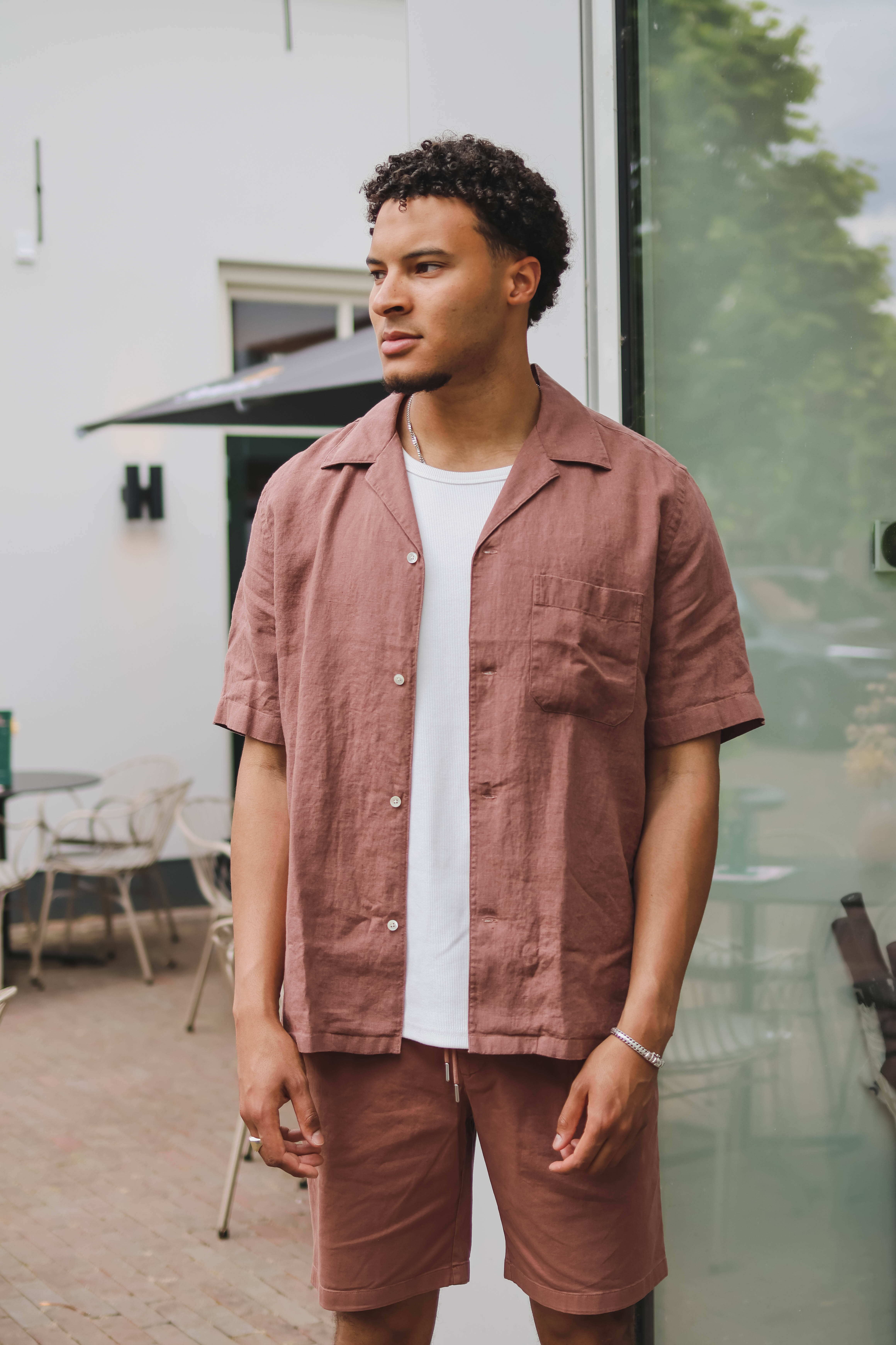 Profuomo Heren Overhemd Lange Mouw Rood 1