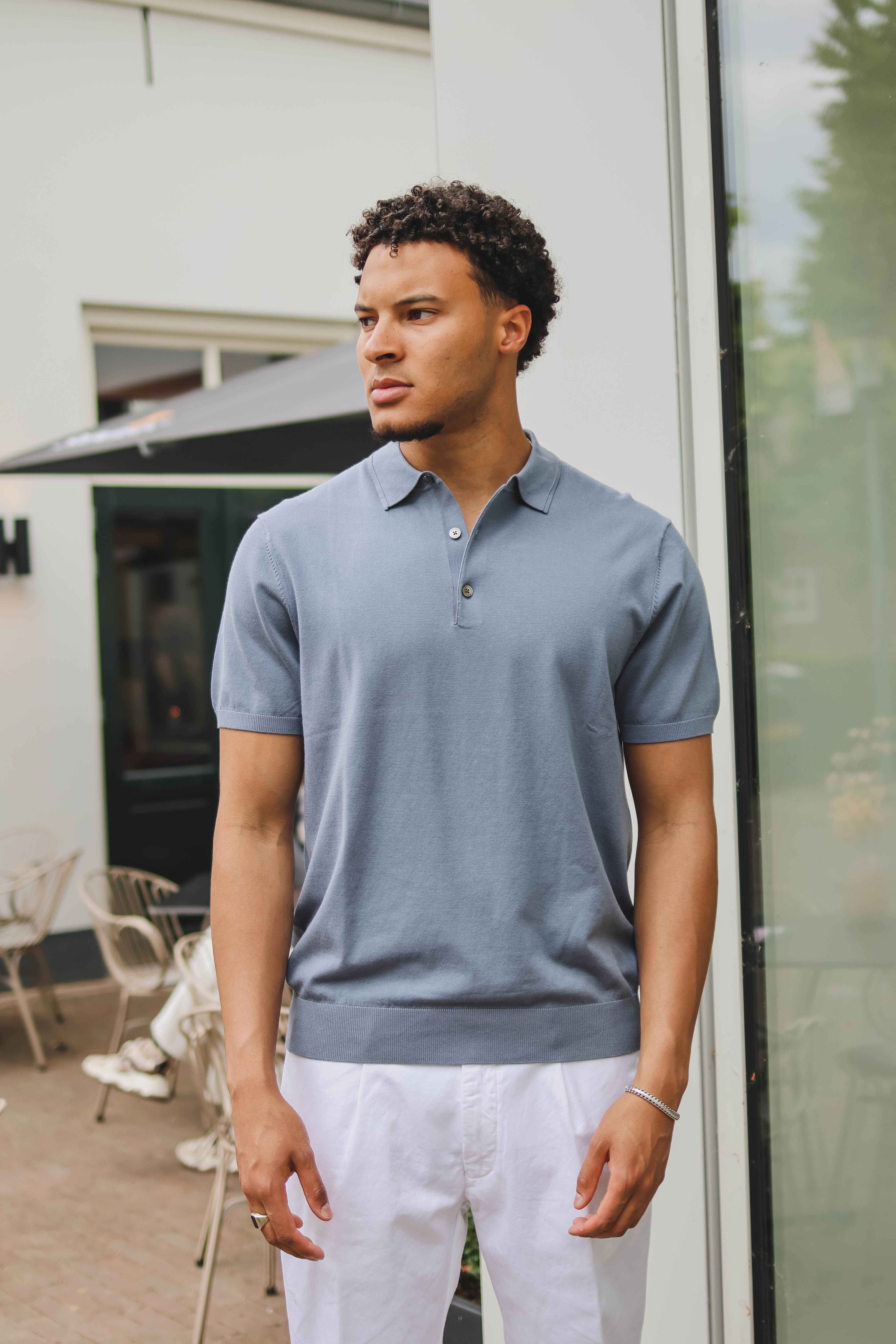 Profuomo Heren Polo Korte Mouw Grijs 1