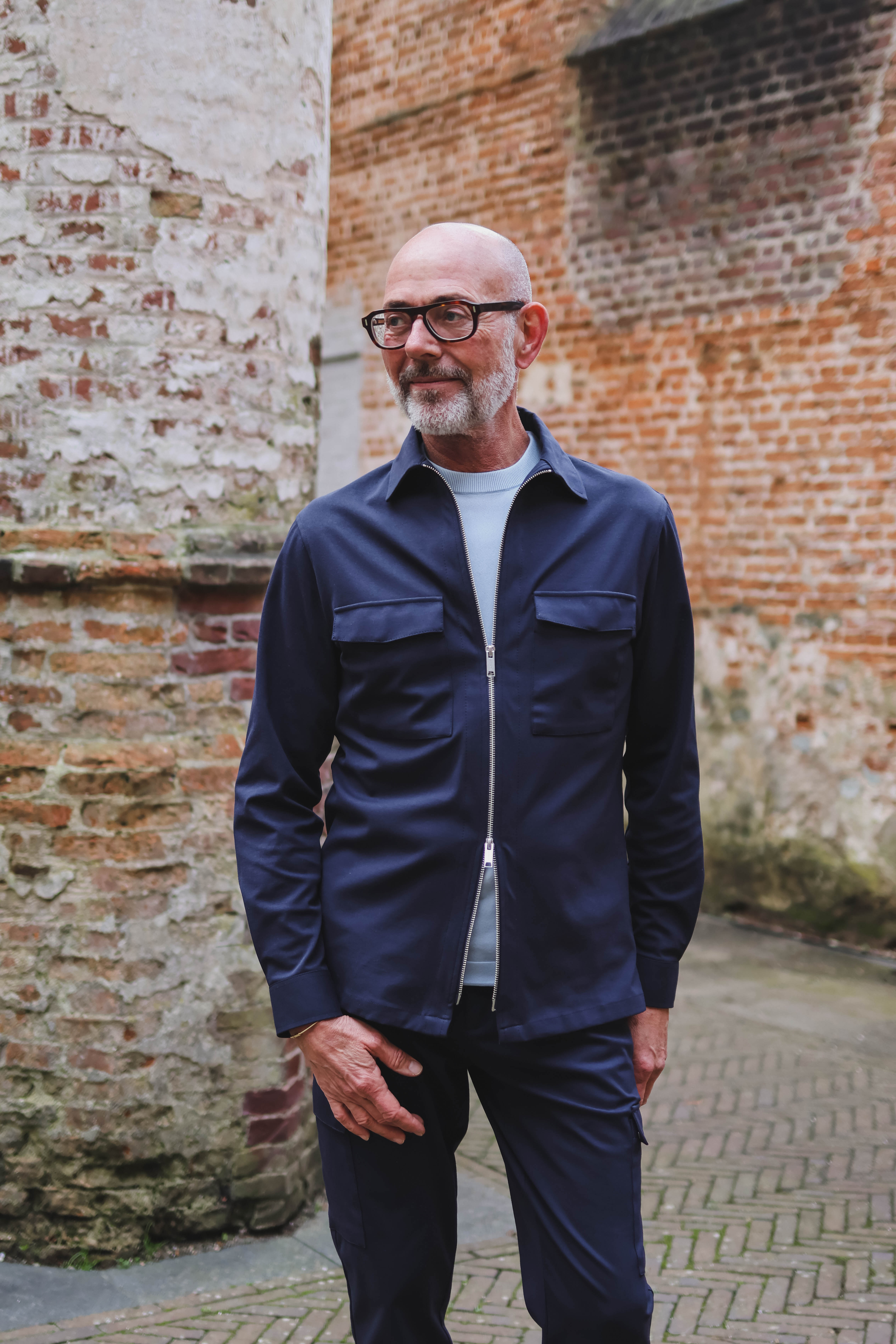 Genti Heren Overshirt Blauw 1