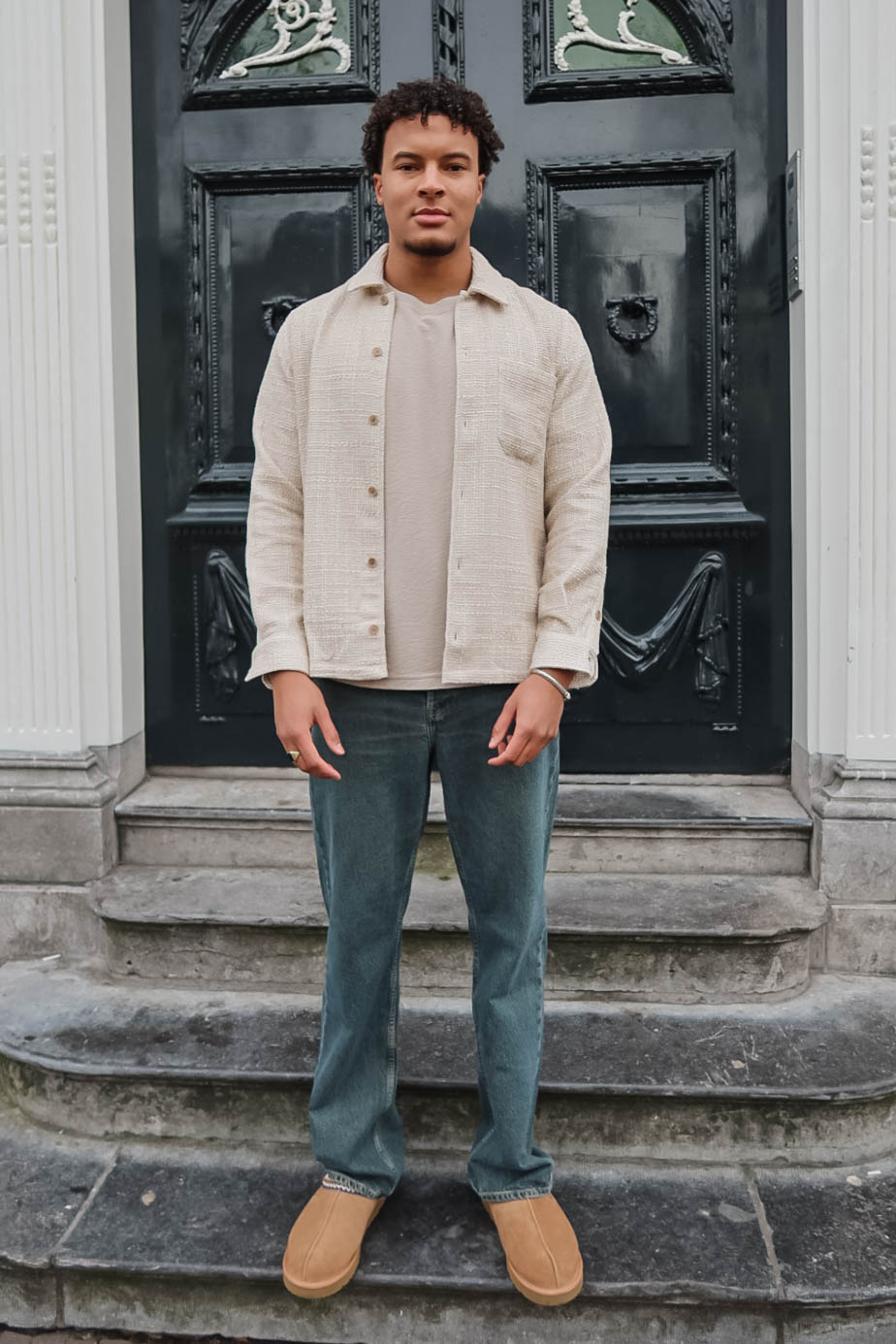 Samsoe Samsoe Heren Overshirt Beige 2